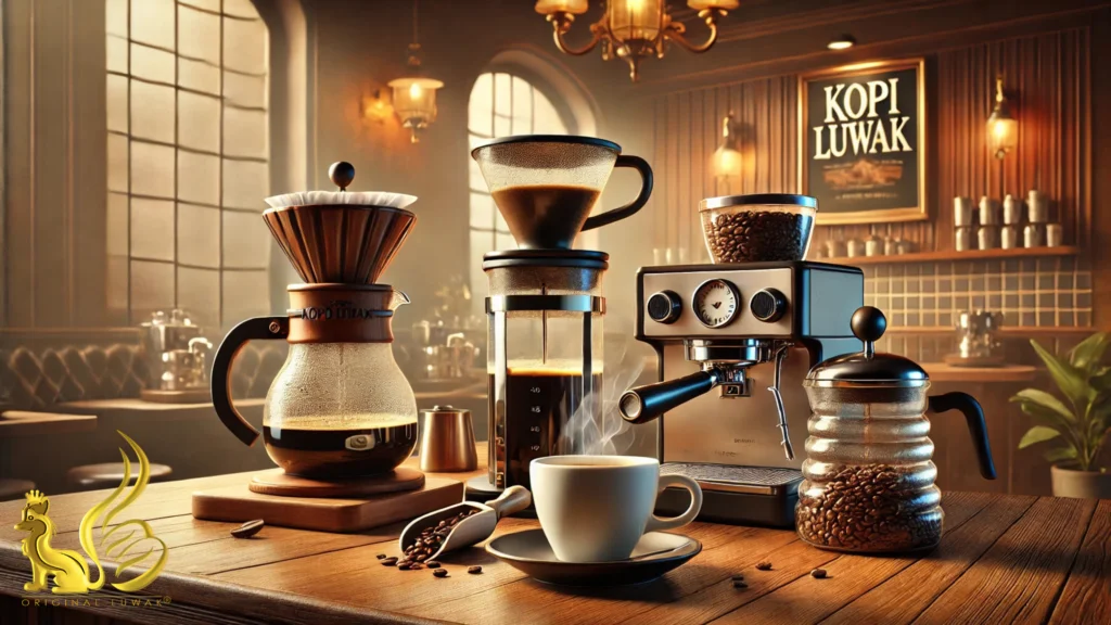 Various coffee brewing equipment